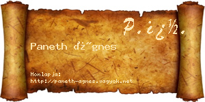 Paneth Ágnes névjegykártya